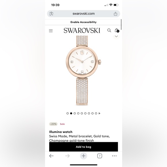 Swarovski Gold-Tone Women's Watch with Crystal Band - Picture 1 of 3